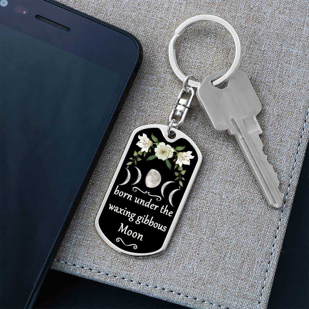 Keychain Custom Moon Phase (Waxing Gibbous Moon)