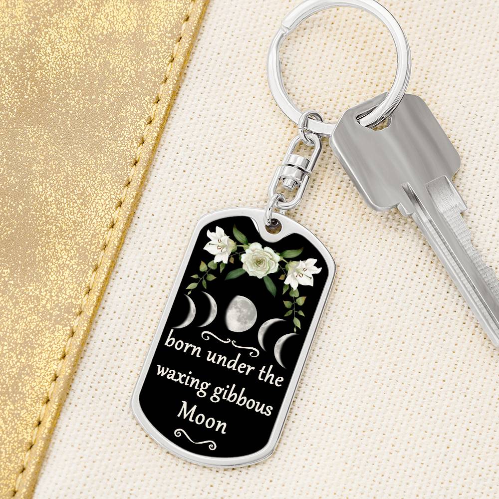 Keychain Custom Moon Phase (Waxing Gibbous Moon)
