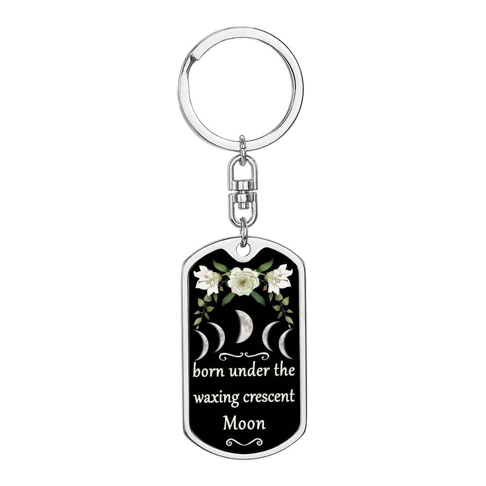 Keychain Custom Moon Phase (Waxing Crescent Moon)