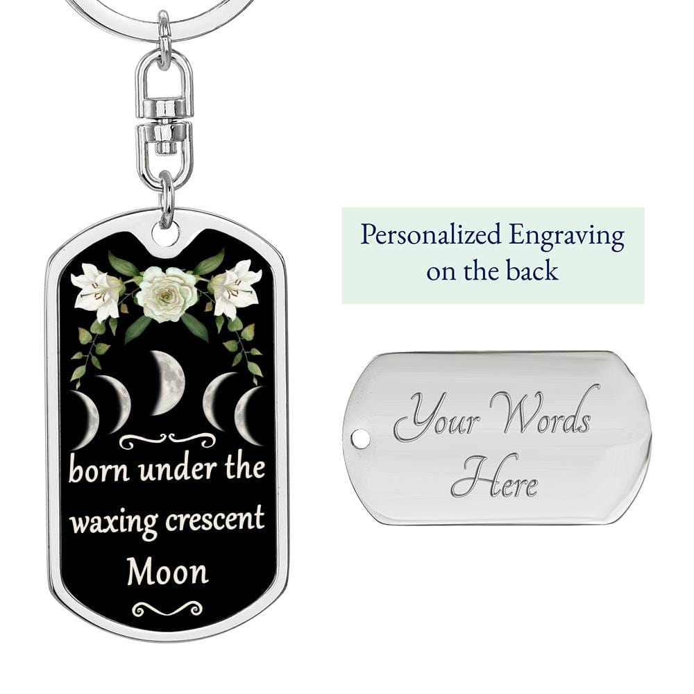 Keychain Custom Moon Phase (Waxing Crescent Moon)