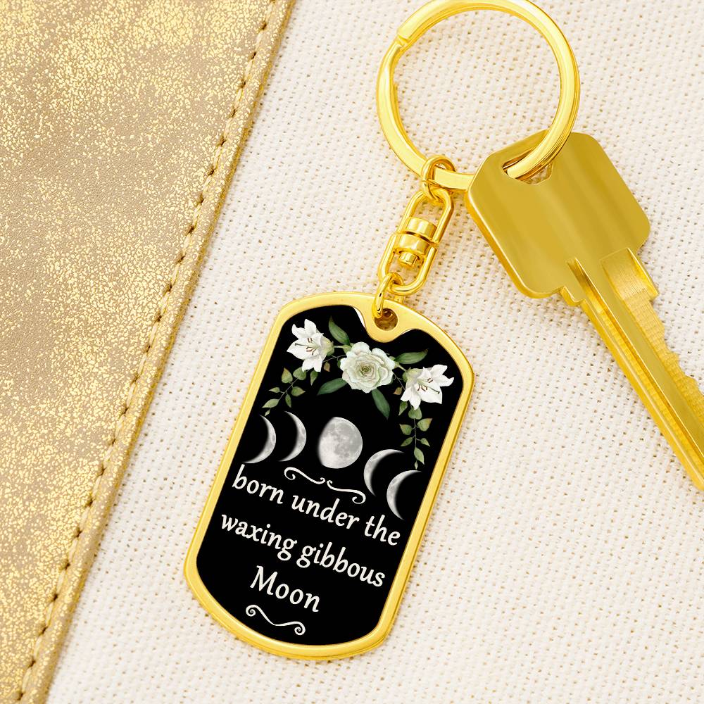 Keychain Custom Moon Phase (Waxing Gibbous Moon)