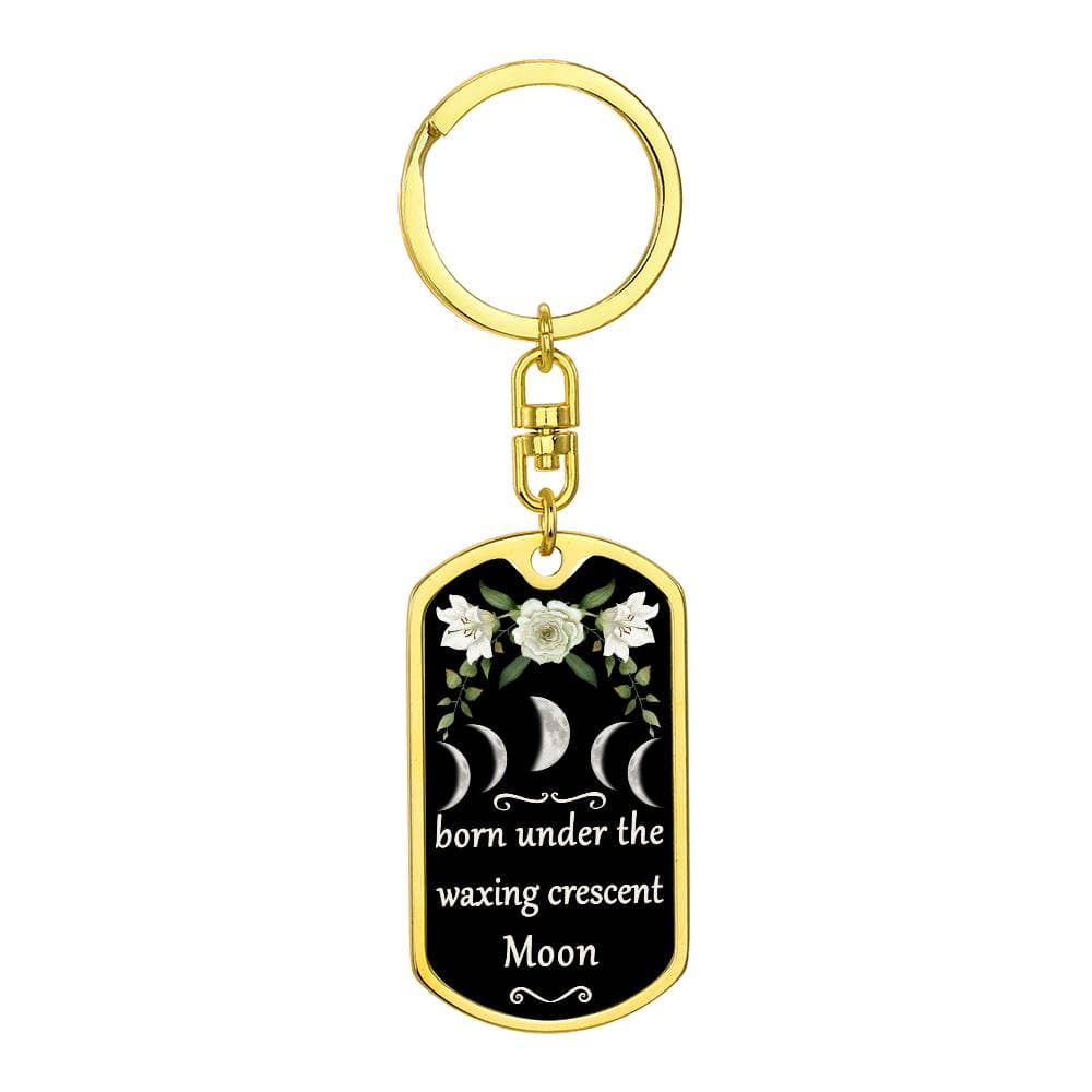 Keychain Custom Moon Phase (Waxing Crescent Moon)