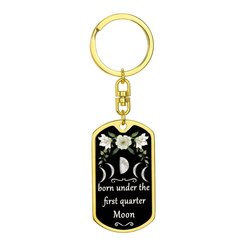 Keychain Custom Moon Phase (First Quarter Moon)