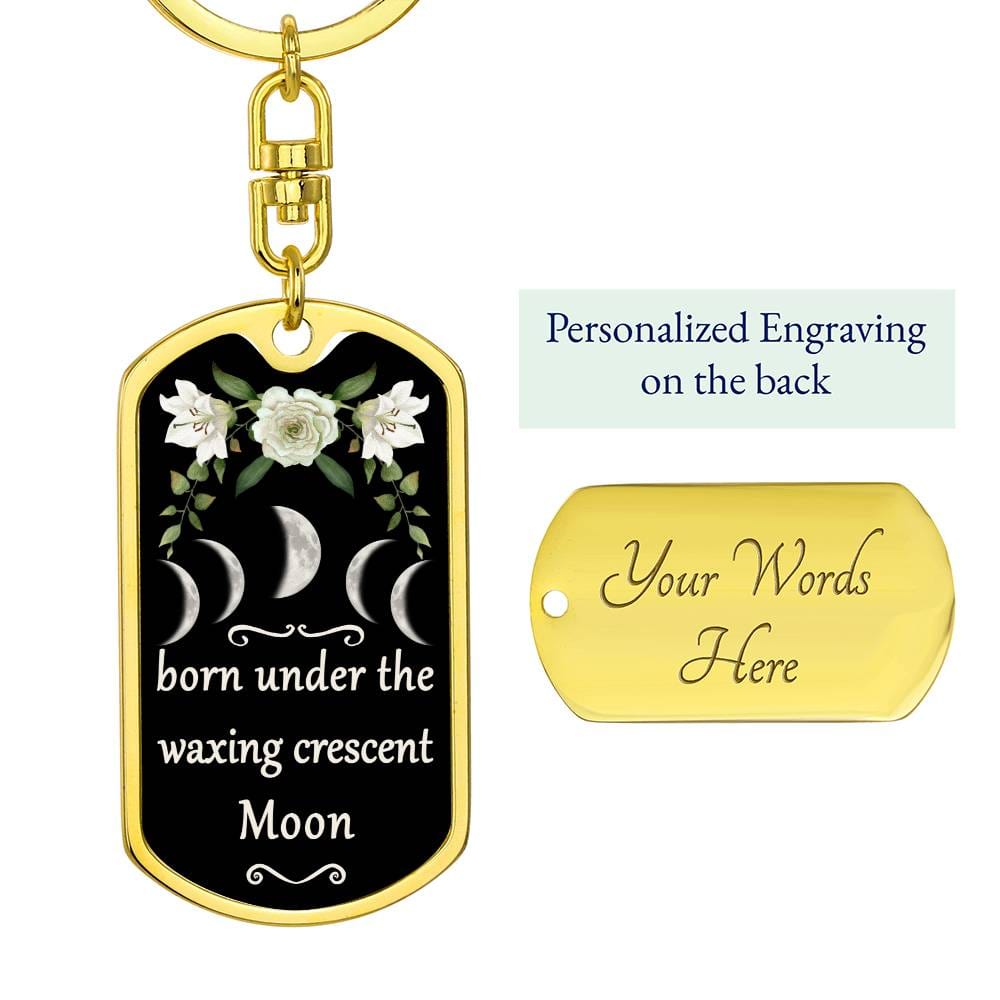Keychain Custom Moon Phase (Waxing Crescent Moon)