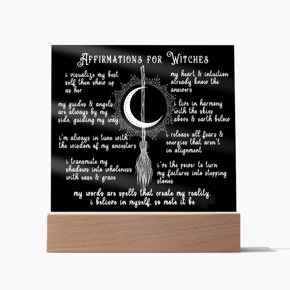 Affirmations For Witches - Acrylic Plaque