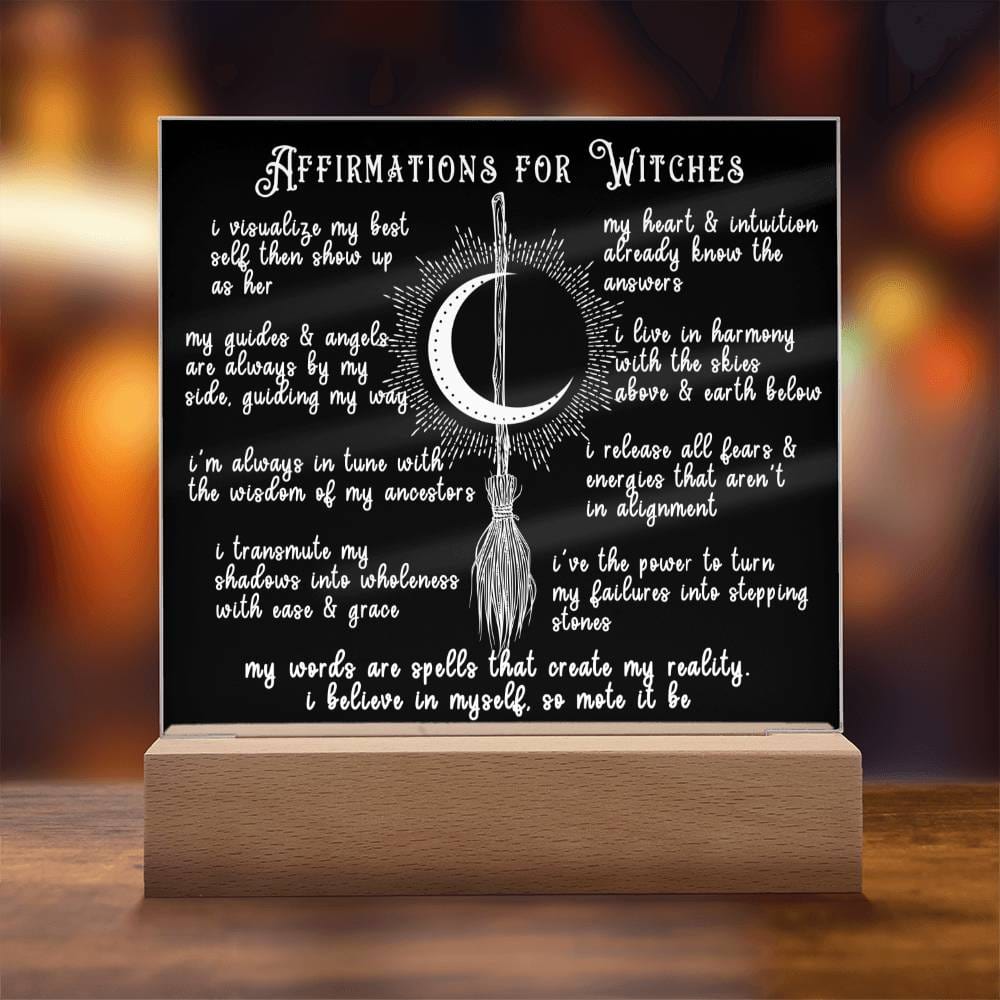 Affirmations For Witches - Acrylic Plaque