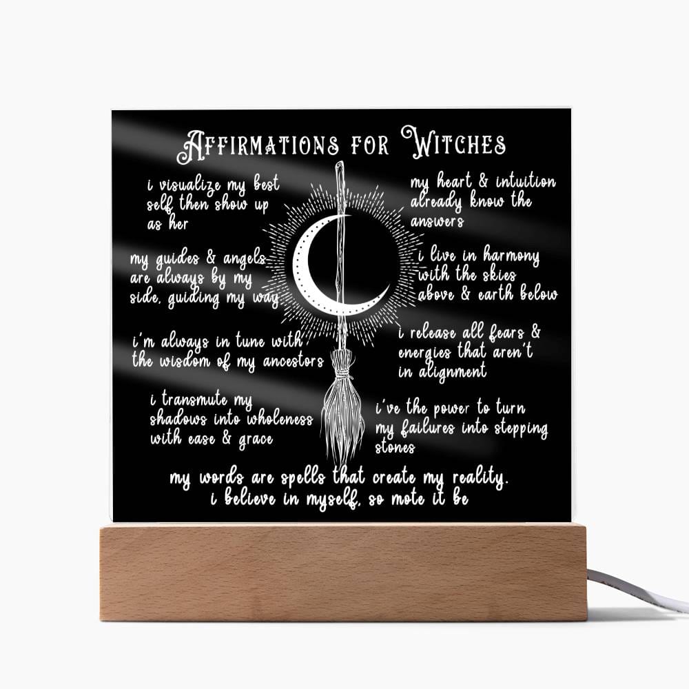 Affirmations For Witches - Acrylic Plaque