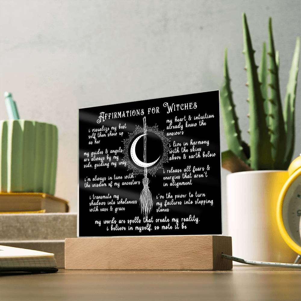 Affirmations For Witches - Acrylic Plaque