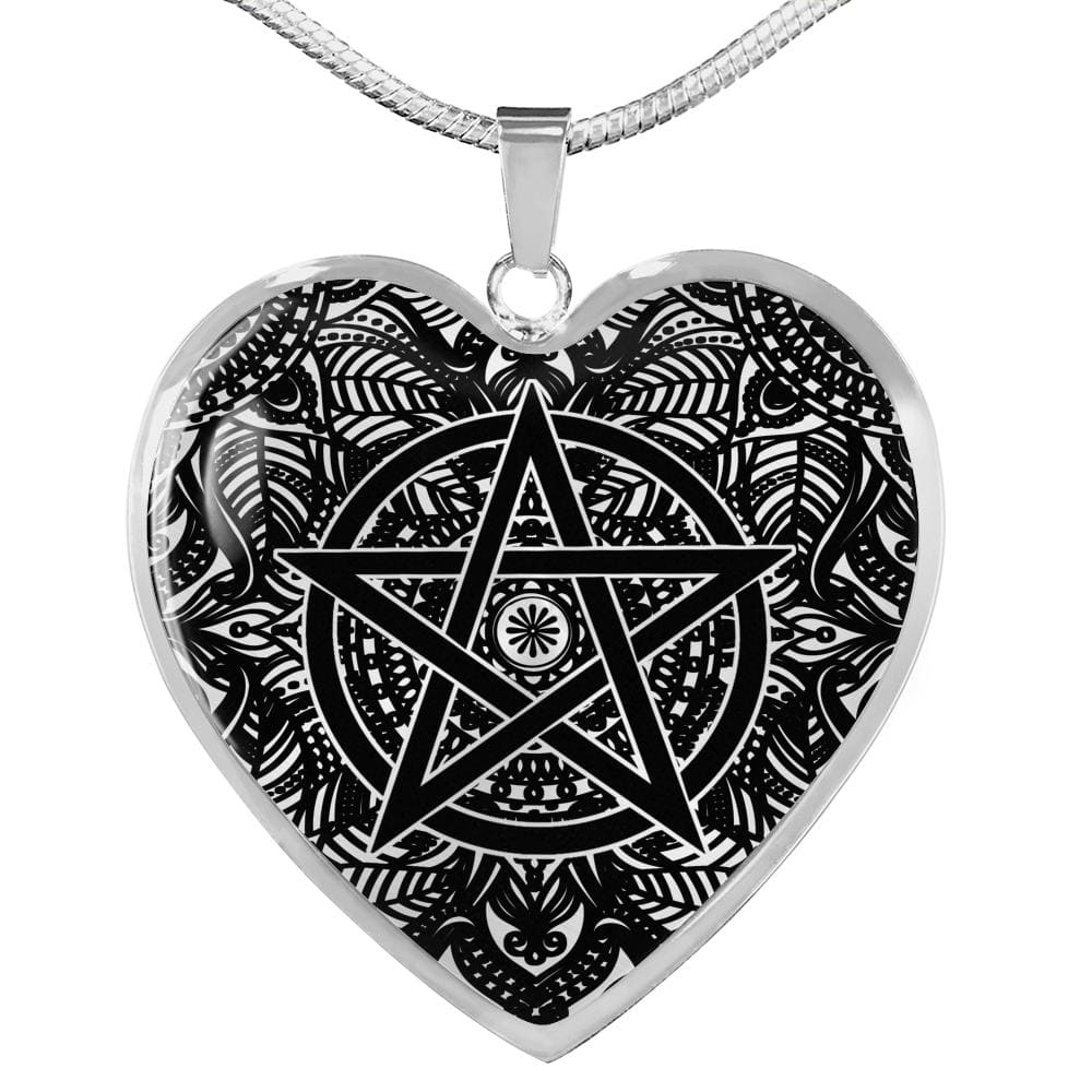 Pentacle Heart Pendant with Necklace