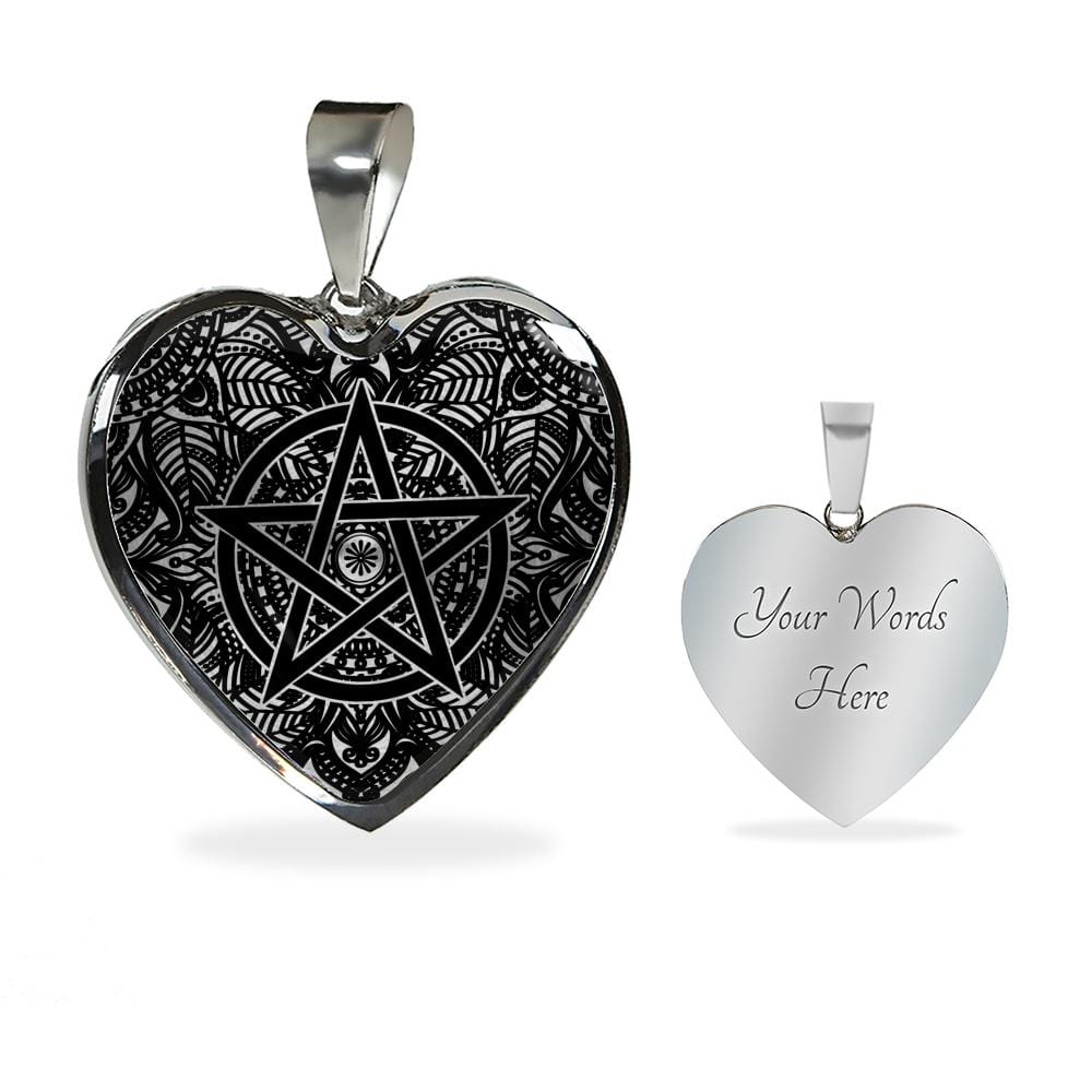 Pentacle Heart Pendant with Necklace