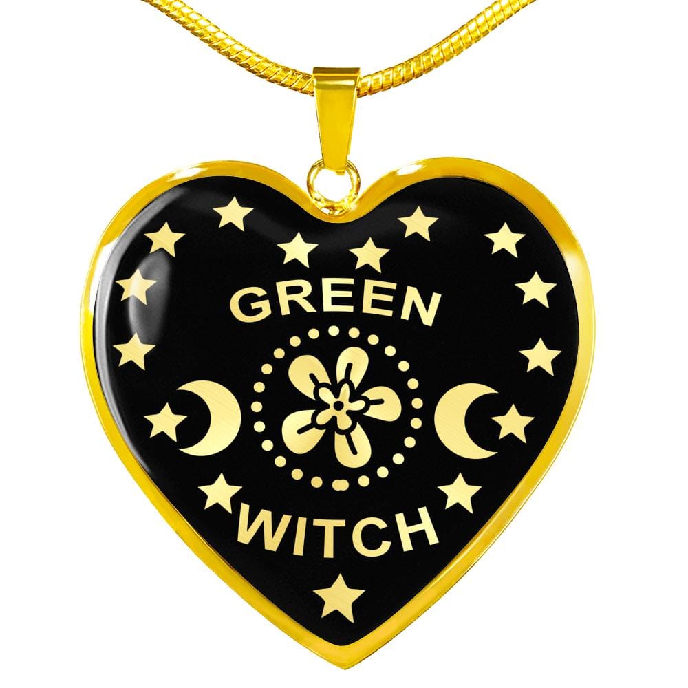 Green Witch Pendant with Necklace