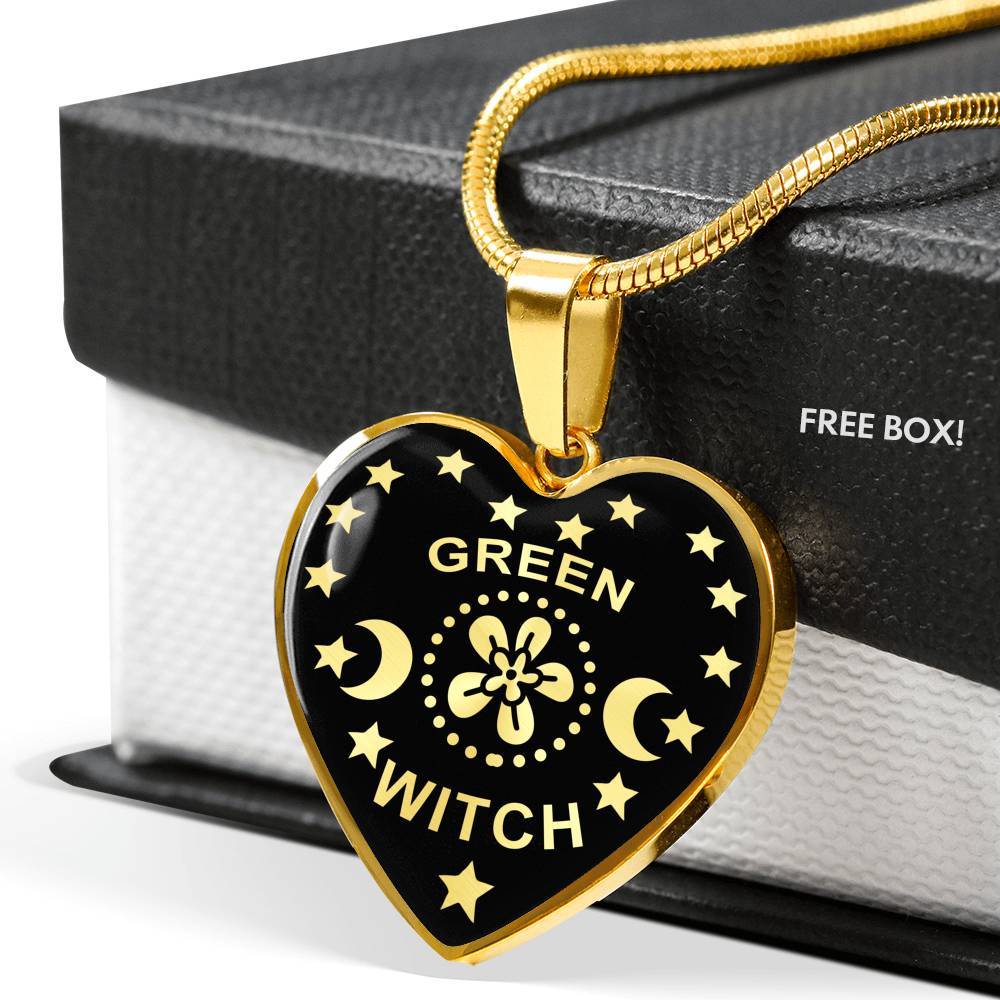 Green Witch Pendant with Necklace