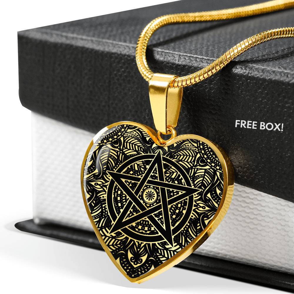 Pentacle Heart Pendant with Necklace
