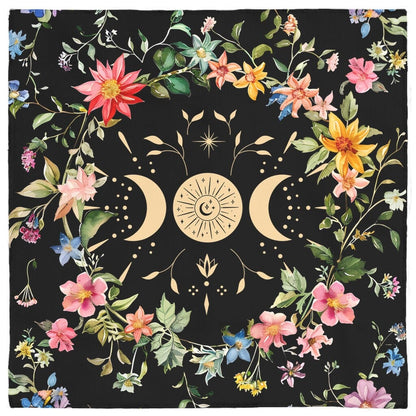 Triple Moon Floral Altar Cloth