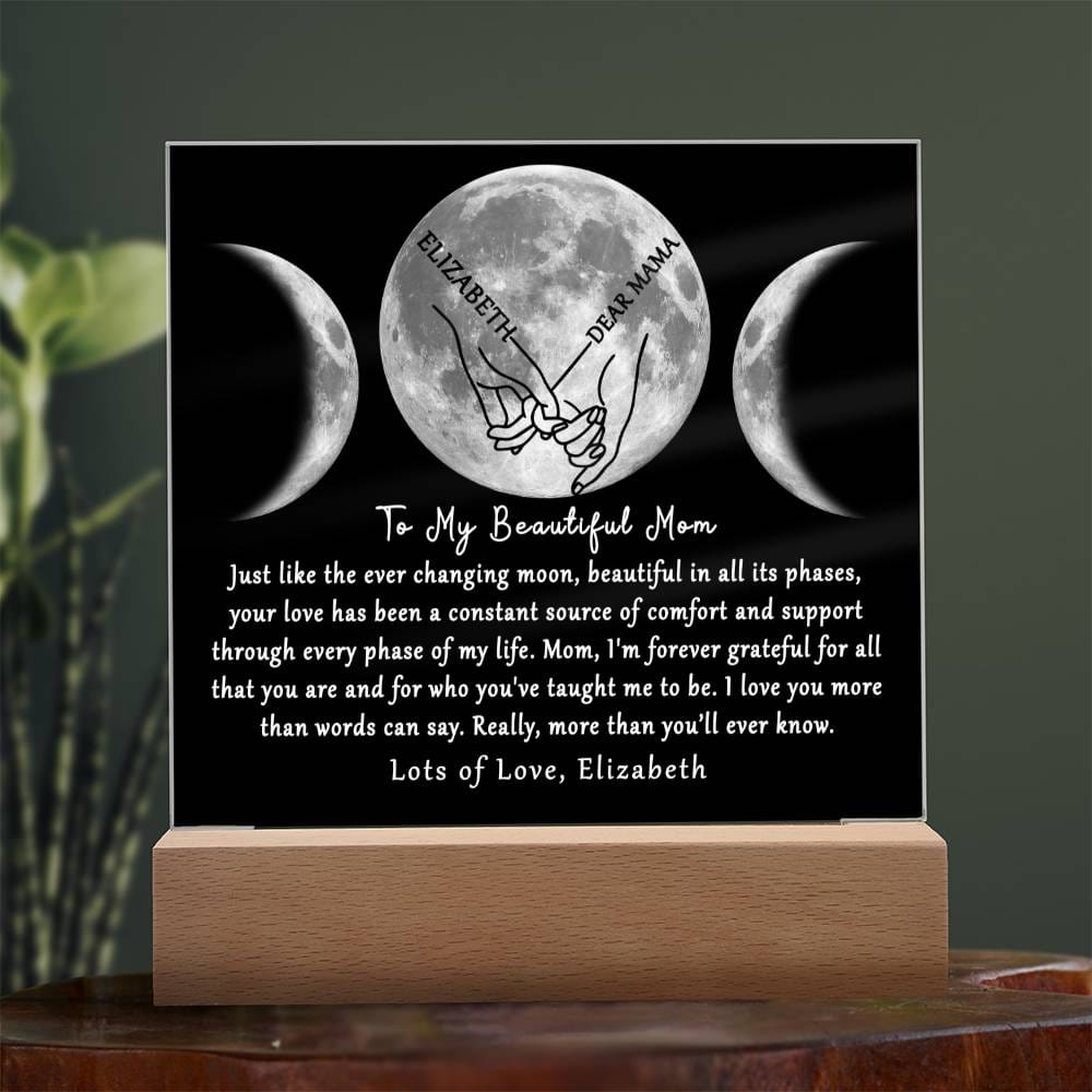 Personalized Moon Phase Acrylic Night Light