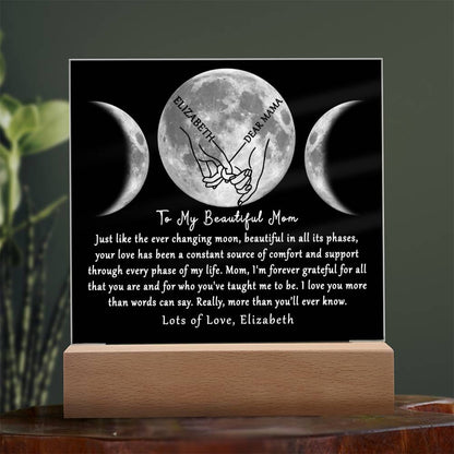 Personalized Moon Phase Acrylic Night Light