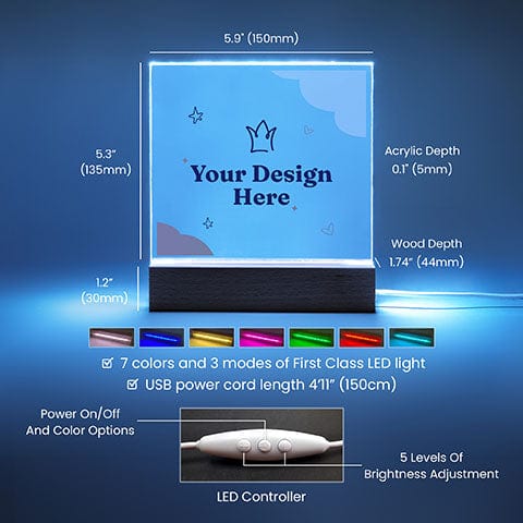 Personalized Moon Phase Acrylic Night Light