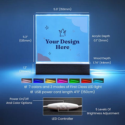 Personalized Moon Phase Acrylic Night Light