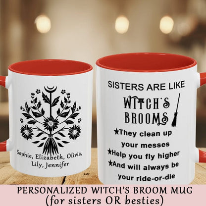 Personalized Witch's Broom Bestie/Sister Mug (clean version)