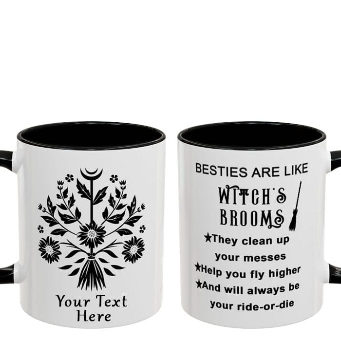Personalized Witch's Broom Bestie/Sister Mug (clean version)