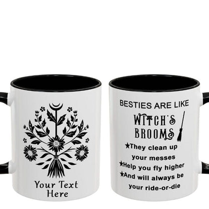 Personalized Witch's Broom Bestie/Sister Mug (clean version)