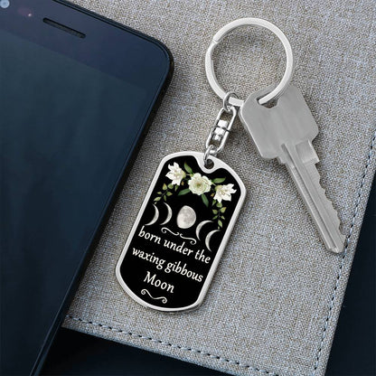 Keychain Custom Moon Phase (Waxing Gibbous Moon)