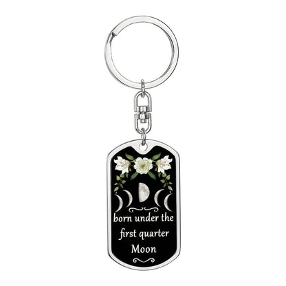 Keychain Custom Moon Phase (First Quarter Moon)