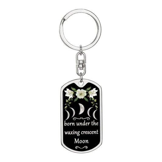 Keychain Custom Moon Phase (Waxing Crescent Moon)
