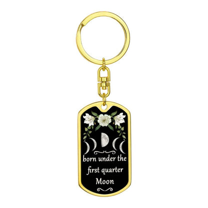 Keychain Custom Moon Phase (First Quarter Moon)