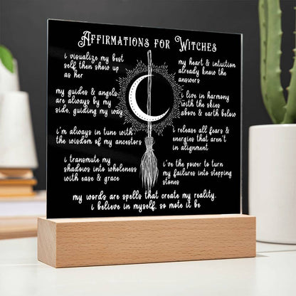 Affirmations For Witches - Acrylic Plaque