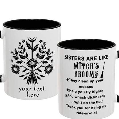 Personalized Witch's Broom Bestie/Sister Mug