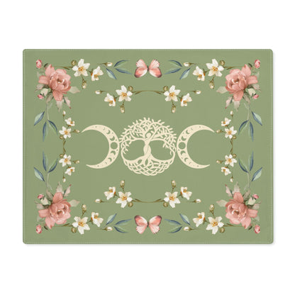 Altar Cloth Triple Moon Goddess Green