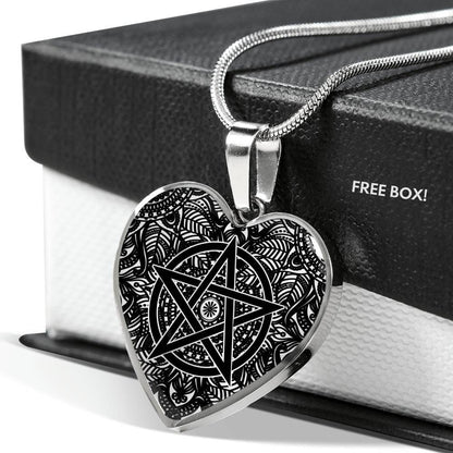 Pentacle Heart Pendant with Necklace