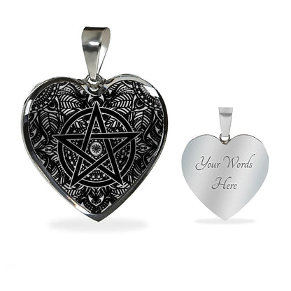 Pentacle Heart Pendant with Necklace