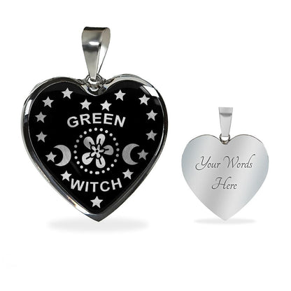 Green Witch Pendant with Necklace