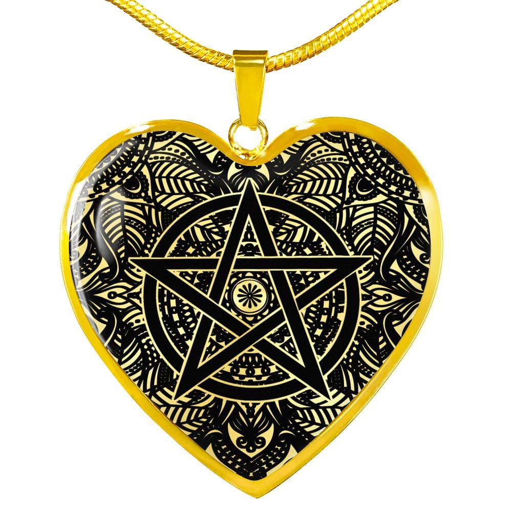 Pentacle Heart Pendant with Necklace