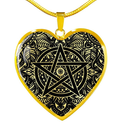Pentacle Heart Pendant with Necklace